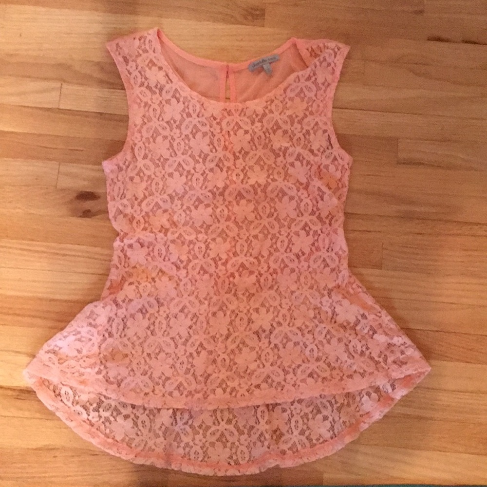 light pink charlotte russe peplum tank top
